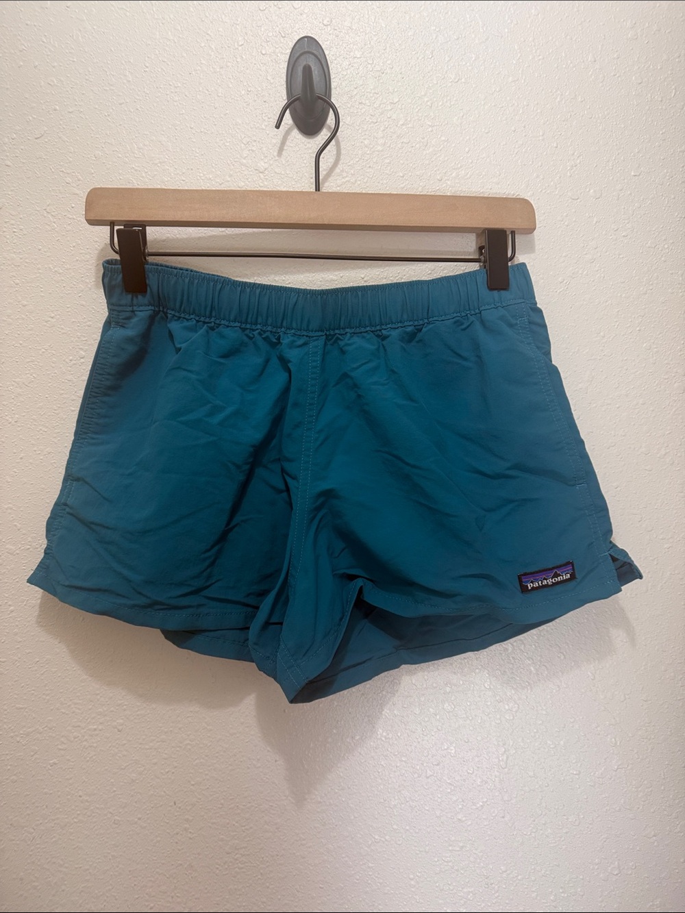 Patagonia Teal Blue Women's Athletic Shorts, Size S